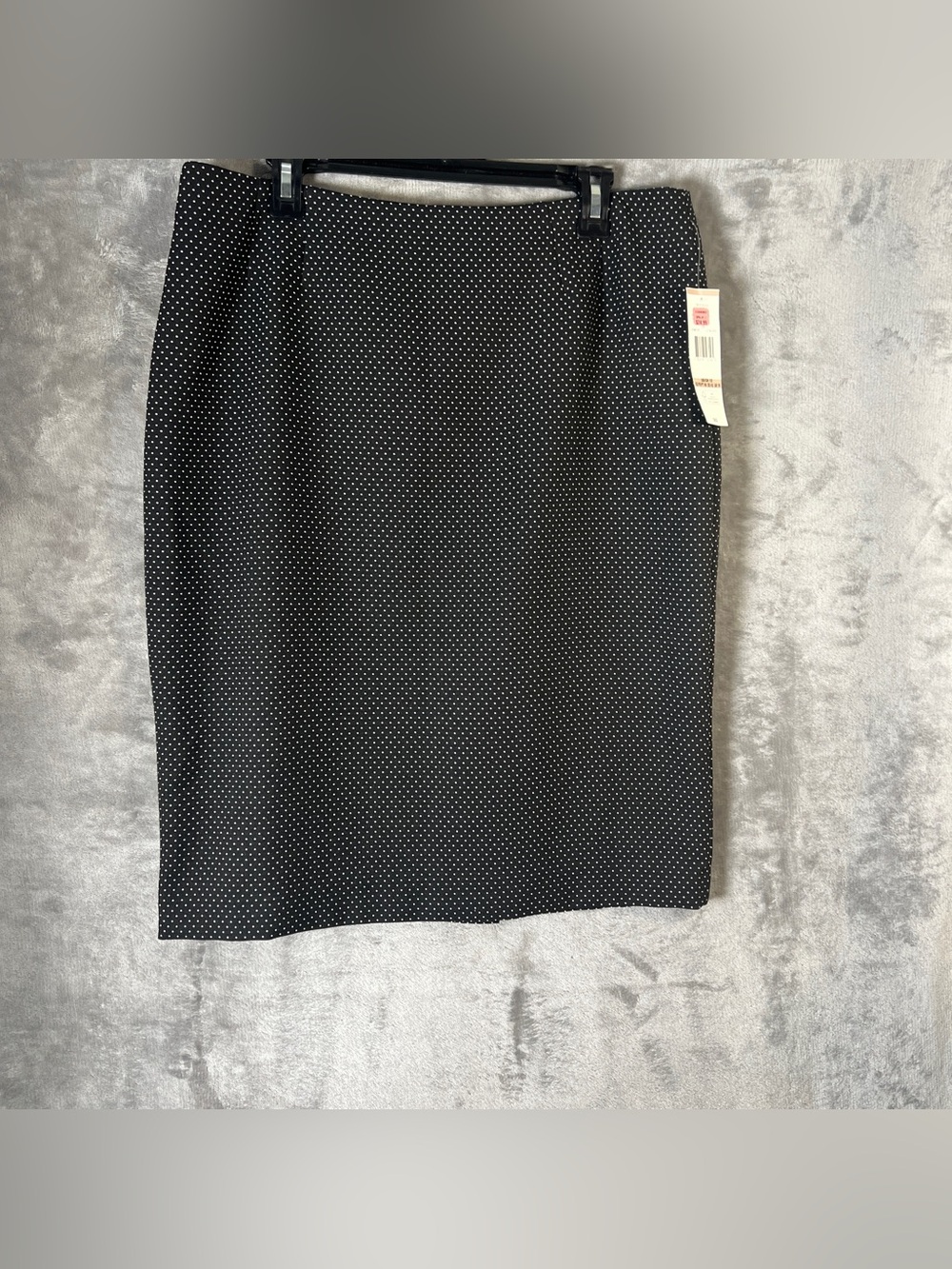 Black Polka Dot A-Line Skirt - Classic Office Staple
